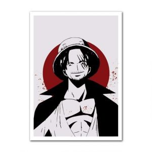 Poster One Piece Un Des 4 Empereurs Shanks Et La Lune De Sang 60x80cm