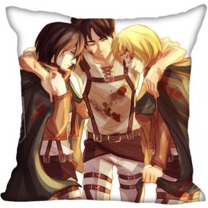 Housse de Coussin Eren, Armin et Mikasa