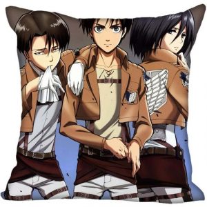 Housse de Coussin Eren, Livaï et Mikasa