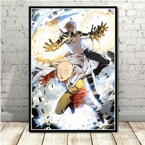 Tableau One Punch Man Chauve Capé et Cyborg