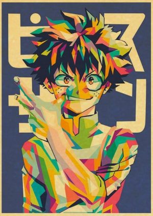 Poster My Hero Academia Izuku Géométrique