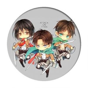 Pin's Attaque des Titans Livaï, Eren et Mikasa