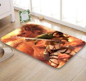 Tapis Attaque des Titans Livai & Eren