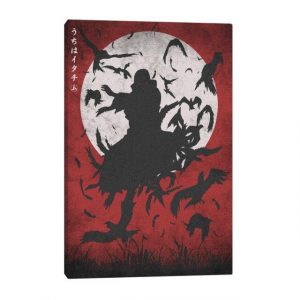 Tableau Naruto Itachi Uchiwa Corbeau