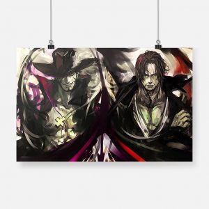 Tableau One Piece Mihawk et Shanks