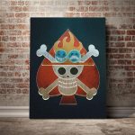 Tableau One Piece Jolly Roger d'Ace