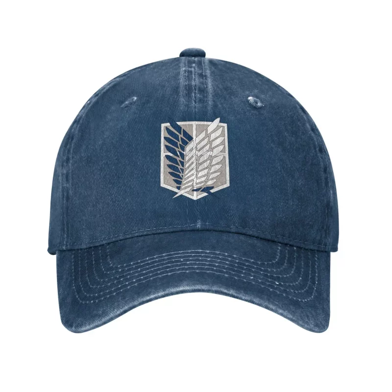 Casquette Attaque Des Titans Blason Bataillon D'Exploration Bleu Délavé