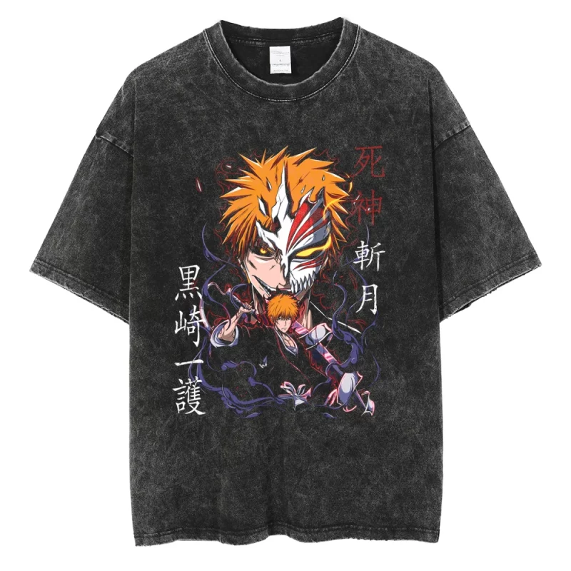 T-Shirt délavé Bleach Ichigo Half Hollow