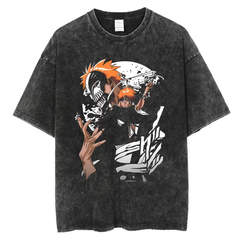 T-Shirt délavé Bleach Ichigo Masque