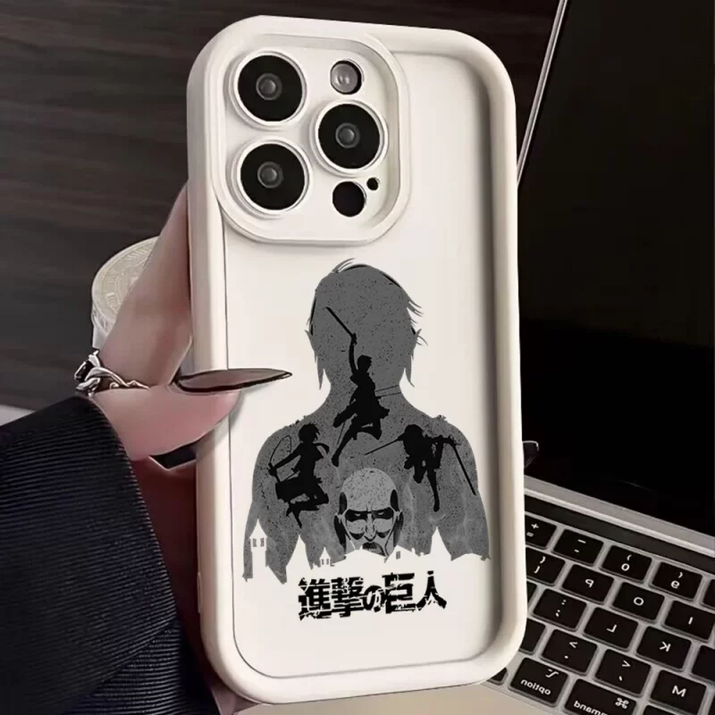 Coque Attaque Des Titans Silhouette Titans Blanc