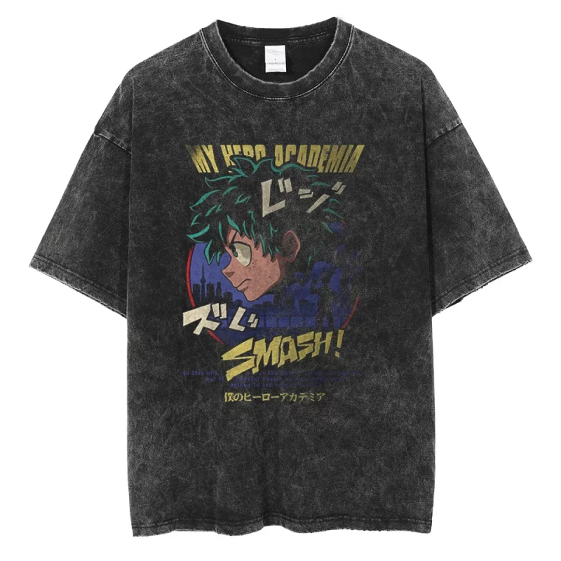 T-Shirt MHA Izuku Smash Délavé